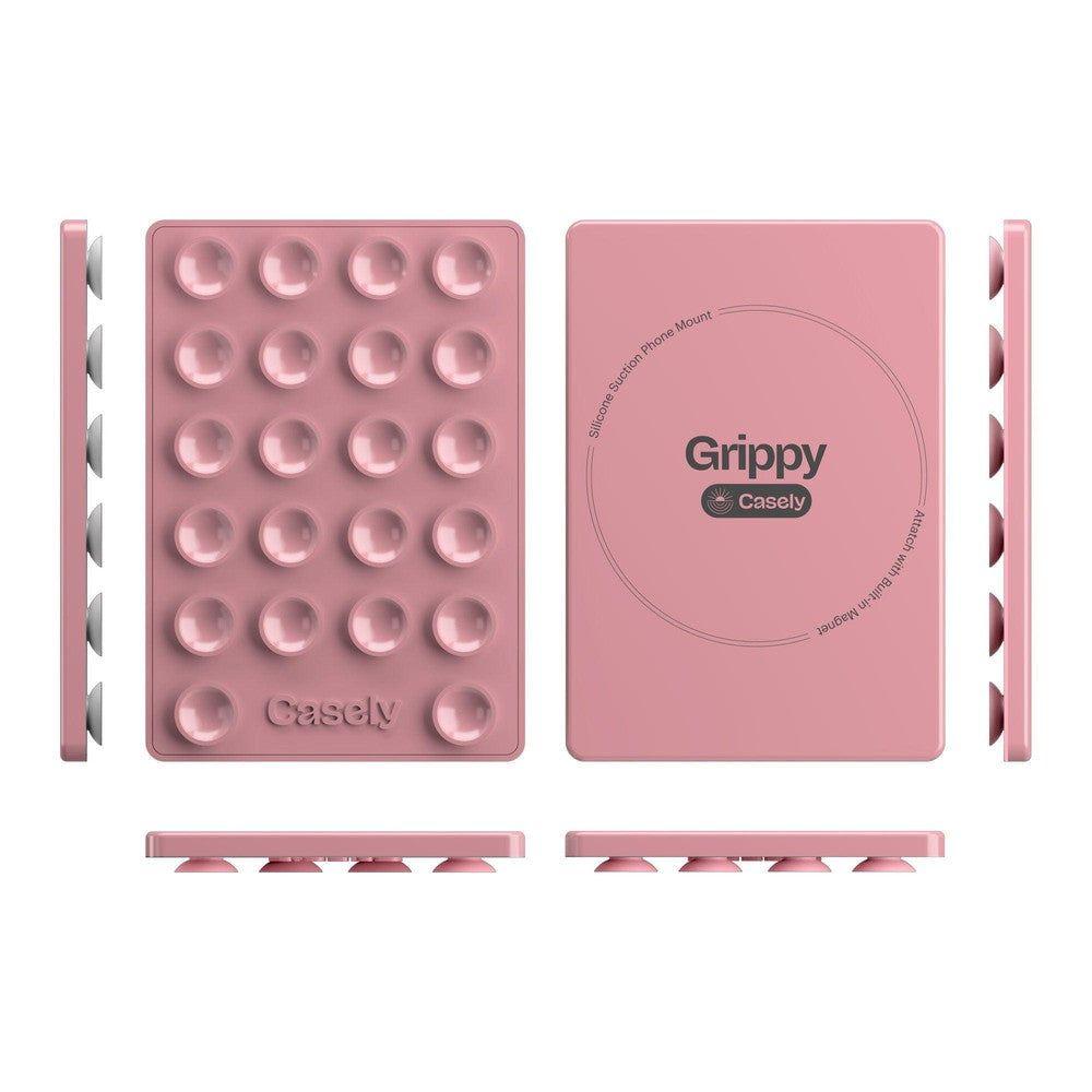 Grippy | Pink Silicone Suction Phone Mount with MagSafe