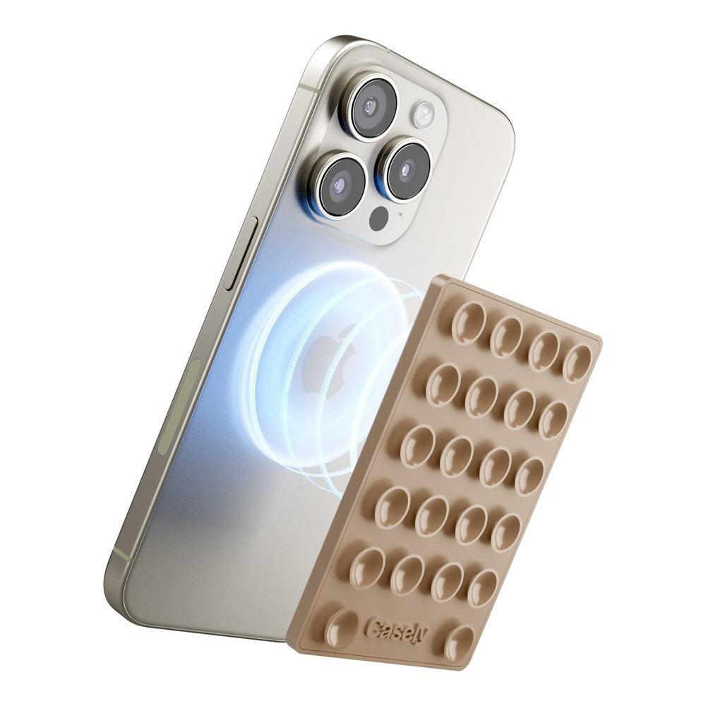 Grippy | Taupe Silicone Suction Phone Mount with MagSafe