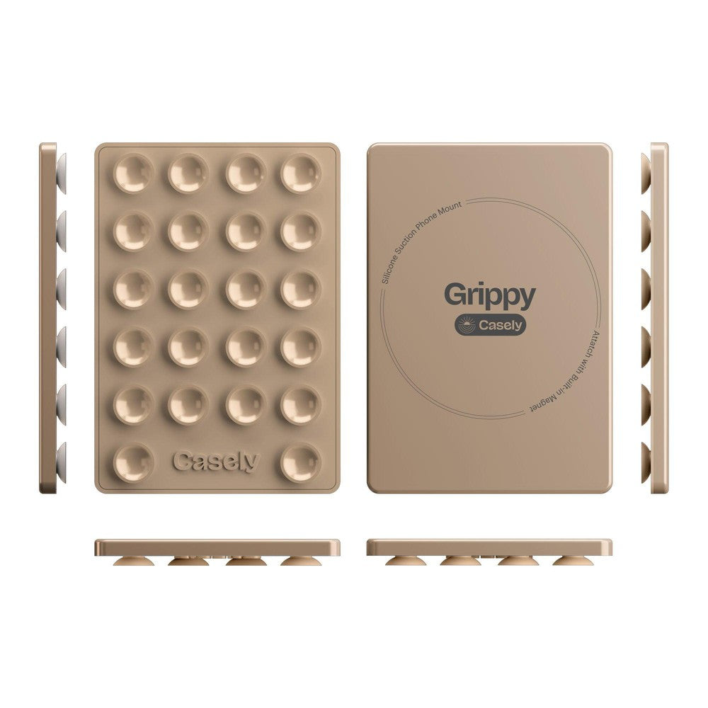 Grippy | Taupe Silicone Suction Phone Mount with MagSafe