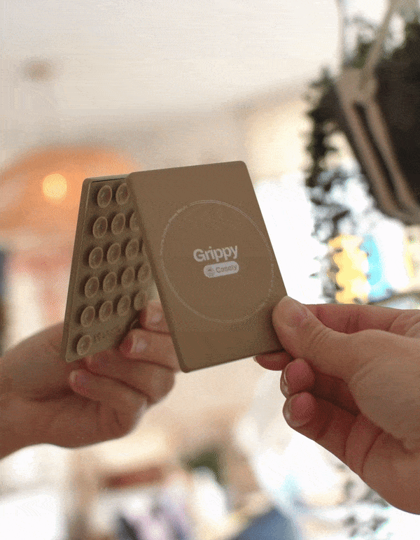 Grippy | White Silicone Suction Phone Mount with MagSafe